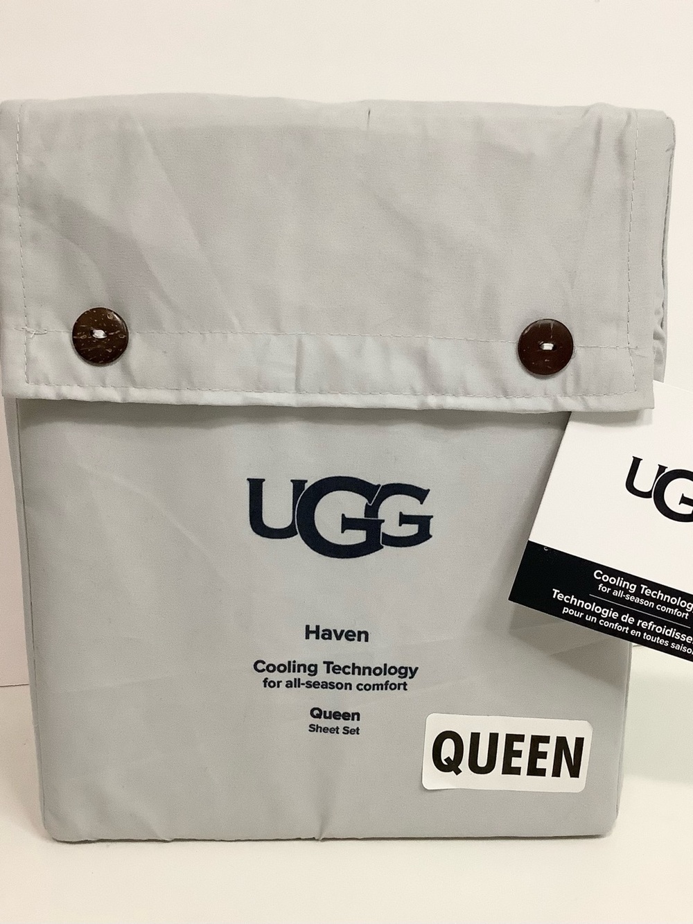 UGG QUEEN Haven Cooling Technology All Season Comfort Sheet Set Stone Light Gray